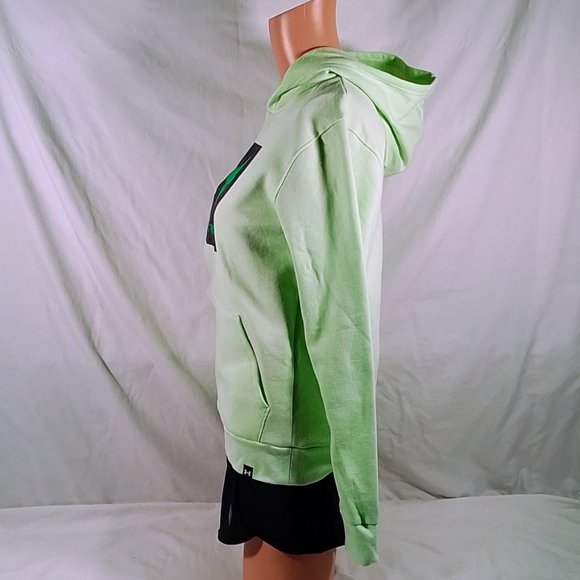 Under Armour Boys' Project Rock Rival Fleece Hoodie-Various Sizes-Phos Green-NWT - Picture 4 of 4